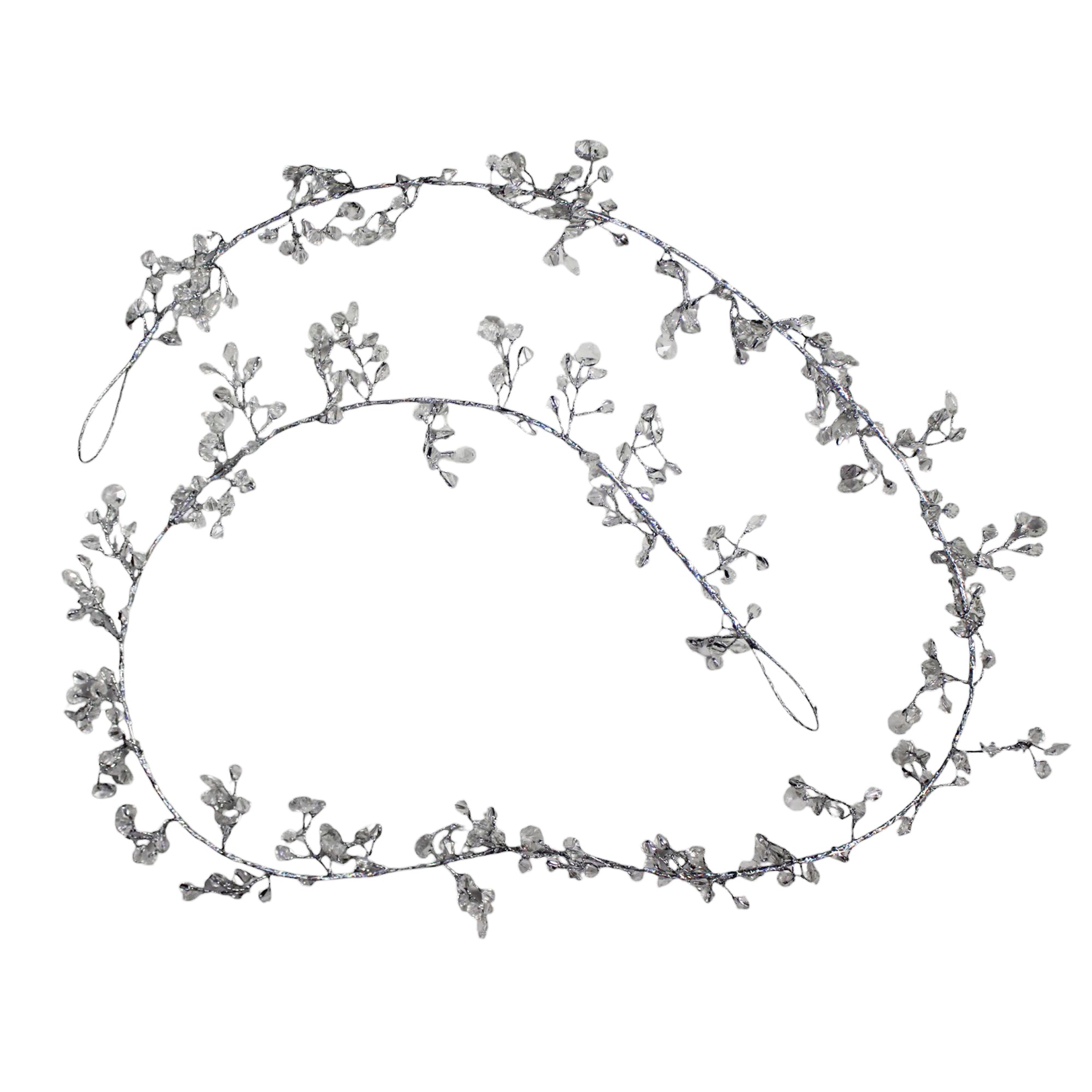 Silver Beaded Christmas Tree Decorative Garland